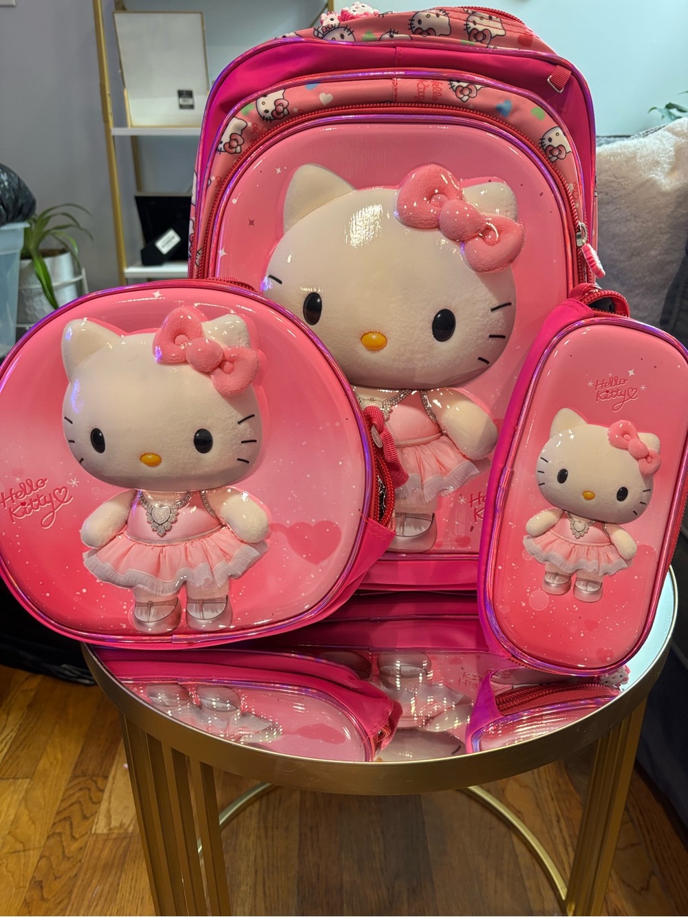 Hello Kitty Pink Backpack, Lunch Bag & Pencil Case Set